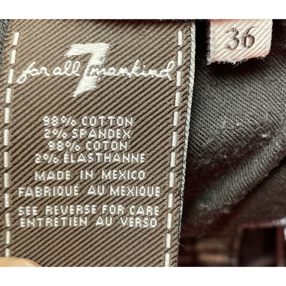 7 For All Mankind Slimmy Jeans Mens 36x34 Blue Dark Wash Denim Stretch Pants - Picture 5 of 10